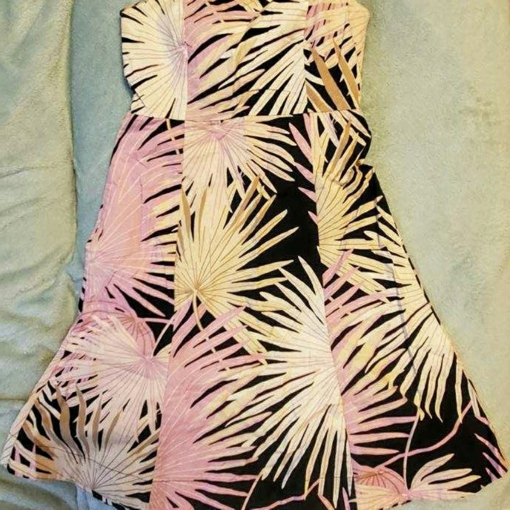 Strapless Gap Tropical Print Dress